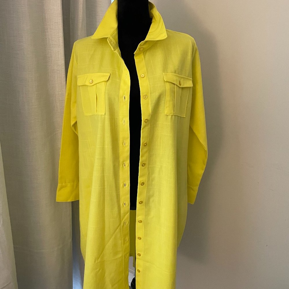 YELLOW MIDI SHIRTDRESS SIZE L NEW (Never Worn)